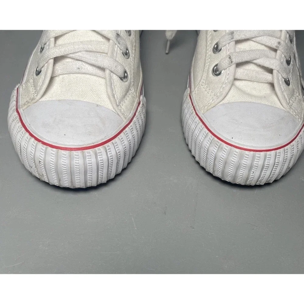 P.F. Flyers Center High Top White Canvas Shoes Sneakers Men's 6.5 Women's 8